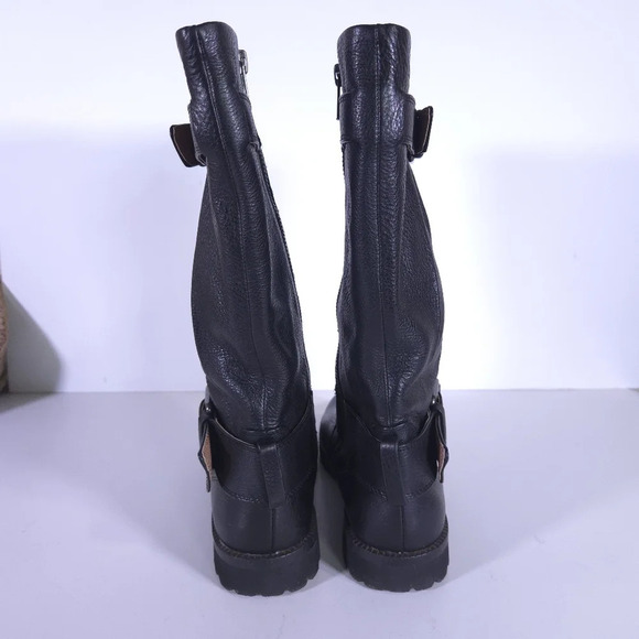 Gentle Souls by Kenneth Cole Buckled Up Size 5.5 Leather Knee High Moto Boot - Picture 3 of 7